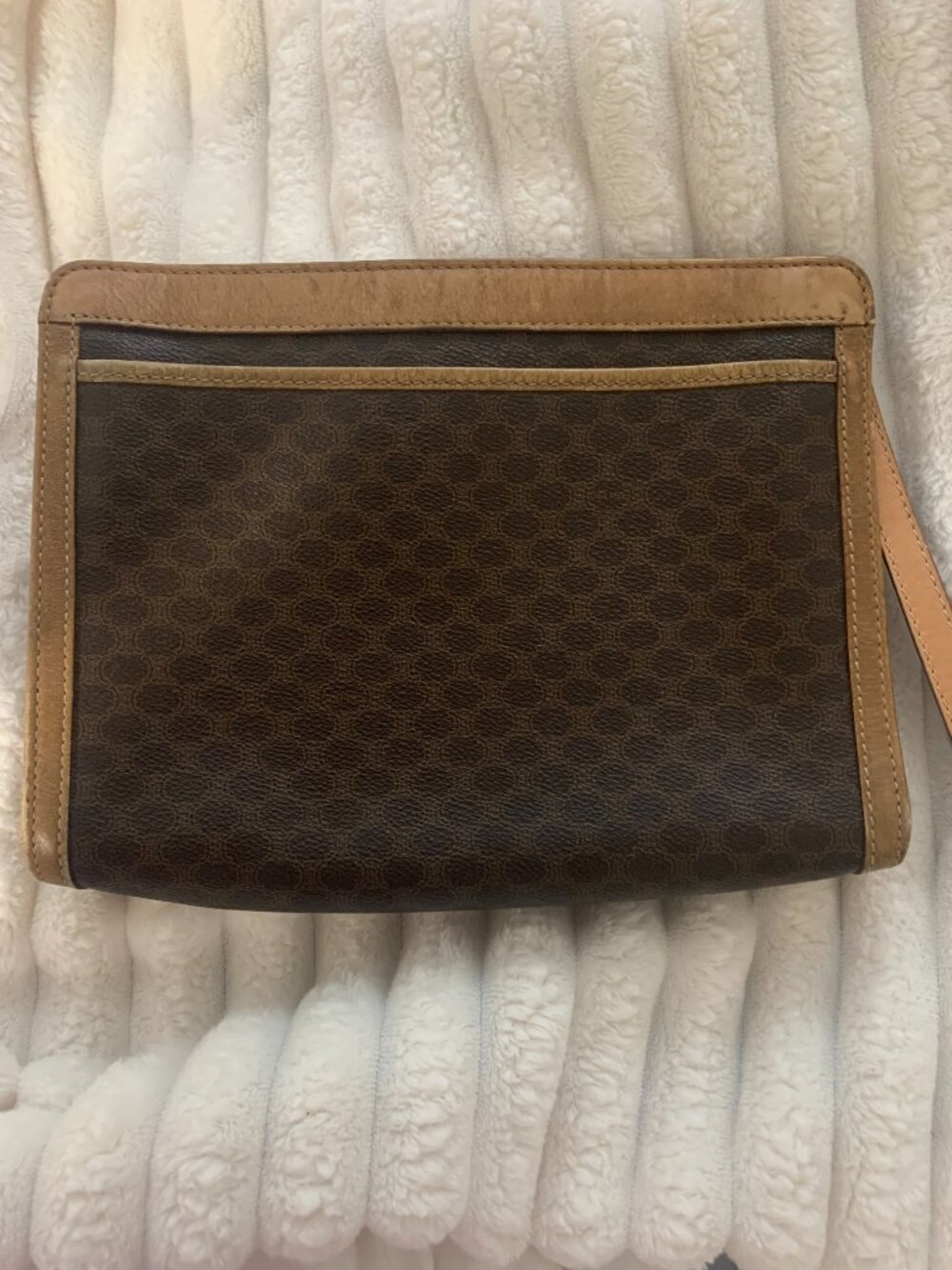 Vintage Celine Wristlet Clutch Cosmetics Bag In Good Condition